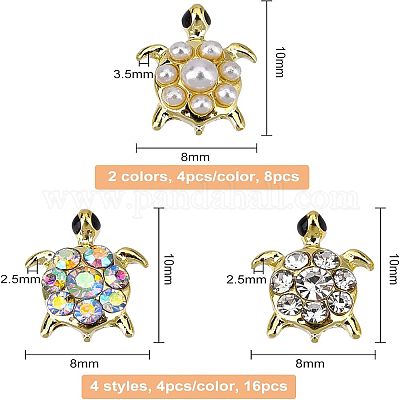 24 шт. 6 стиля черепаховых кабошонов из цинкового сплава MRMJ-OC0002-86-1