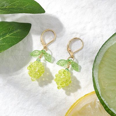 Серьги из акрилового стекла с застежкой-молнией EJEW-MZ00443-1