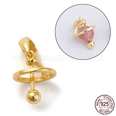 925 серебряная скоба в виде медальона в виде планеты STER-NH0001-55A-G-1