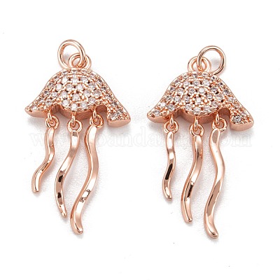 Латунные микропаве прозрачные подвески с фианитом ZIRC-P086-26-1