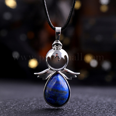 Ожерелья с подвеской в виде слезы из искусственной бирюзы с крыльями ангела CI6428-9-1