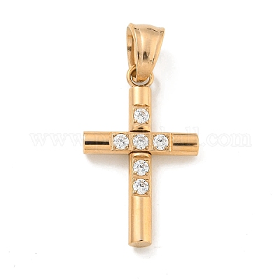 Подвески из нержавеющей стали 304 с ионным покрытием (IP) и кубическим цирконием STAS-C102-06B-RG-1