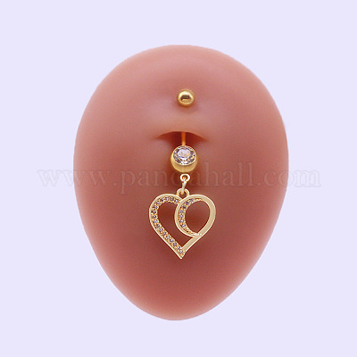 Кольца для пупка из хирургической нержавеющей стали 316l с микропаве из прозрачного кубического циркония FS-WGA8928-01-1