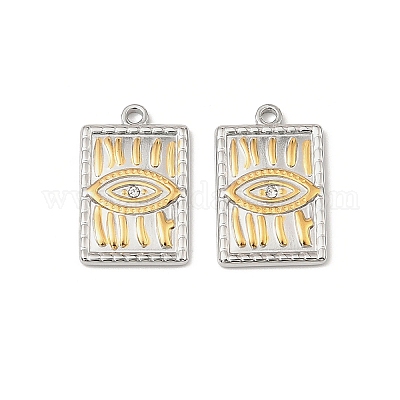 Подвески из нержавеющей стали 304 со стразами STAS-T068-69GP-1