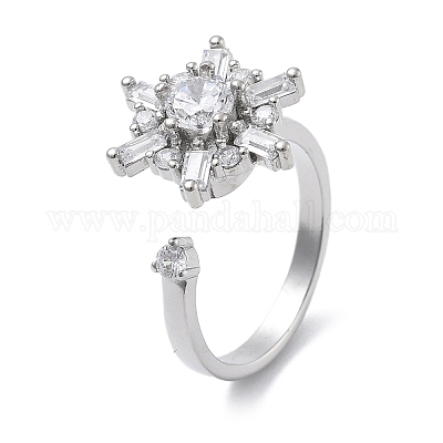 Снежинка вращающиеся открытые манжеты кольца для женщин&nbsp;LS-RJEW-S402-11P-1