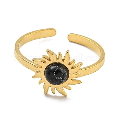 Кольца-манжеты из нержавеющей стали 304 с ионным покрытием (IP) и синтетическими драгоценными камнями G-Z056-01G-1