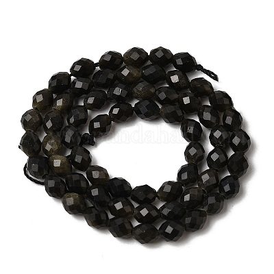 Естественный золотистый отлив обсидиан бисер пряди&nbsp;G-K376-F11-01-1