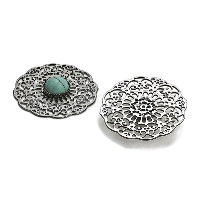 Латунные синтетические бирюзовые кабошоны KK-Z088-06B-1