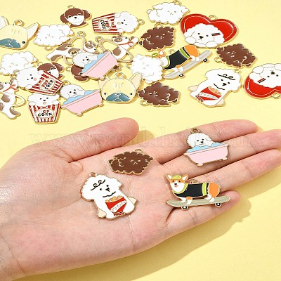 28шт 10 стиля подвески из сплава с эмалью ENAM-FS0003-09-1