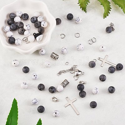 Наборы для изготовления парных браслетов с сердечком и круглой магнитной застежкой DIY-SZ0006-27-1