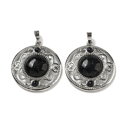 Синтетический синий авантюрин подвески G-Q158-03J-1