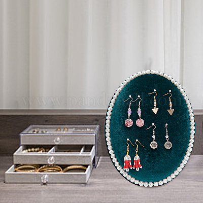 Овальные витрины для ювелирных изделий из МДФ с бархатной крышкой ODIS-WH0025-105-1