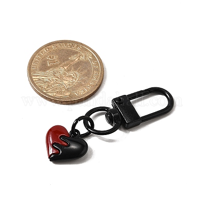 10 шт. подвесные украшения из сплава с двойным экраном красного и черного цвета HJEW-JM03458-1