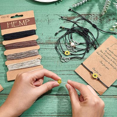 Регулируемые браслеты из плетеных бусин с вощеным шнуром&nbsp;DIY-AR0001-65-1