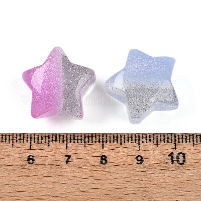 Двухцветные прозрачные смоляные бусины RESI-N042-03A-1