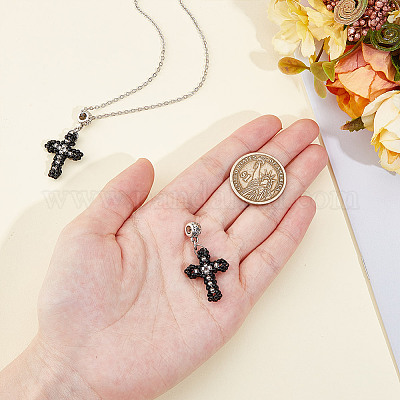 2 шт. подвески-кресты из стеклянного бисера PALLOY-GO00073-1