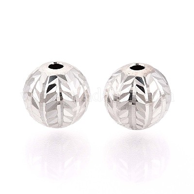 925 текстурированная бусина из стерлингового серебра STER-T008-45S-01-1