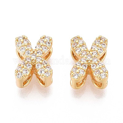 Латунные микропаве из прозрачного кубического циркония KK-T071-17G-X-1