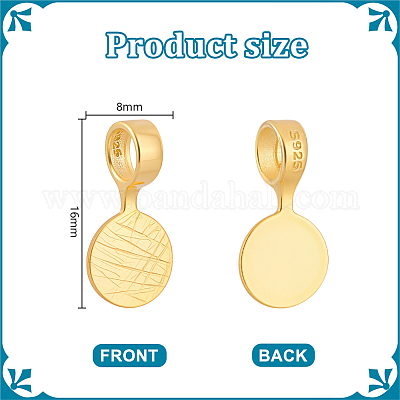 4 шт. 925 плоские клеящиеся скобы из стерлингового серебра STER-PH0003-70-1