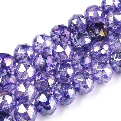 Прозрачные стеклянные бусины гальваническим пряди EGLA-N006-077D-1