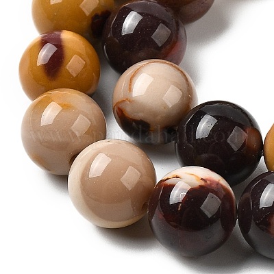 Круглый природных драгоценных камней mookaite шарик нити&nbsp;G-J333-06-12mm-1