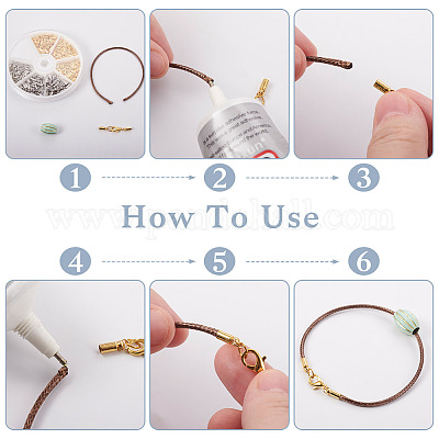 Wholesale 240Pcs 6 Style Brass Cord End - Pandahall.com