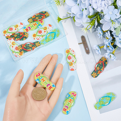 16 шт. 4 стиля подвески из акрила в виде тапочек MACR-SC0001-69-1