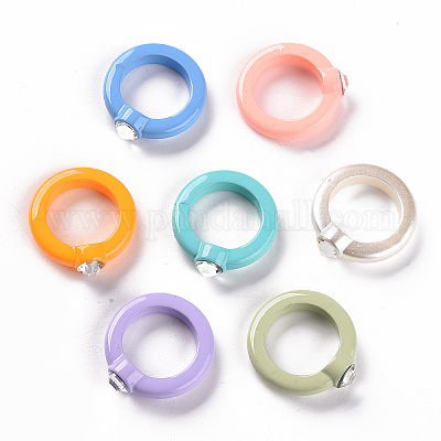 Непрозрачные акриловые кольца на палец RJEW-T016-06-1