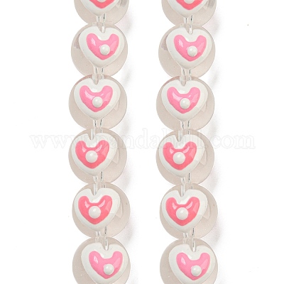 Прозрачное стекло с эмалевыми бусинами GLAA-N0028-04B-1