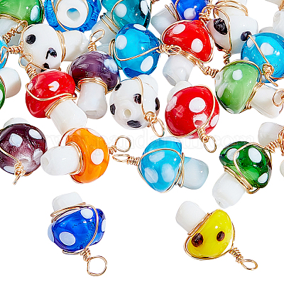 5-30pcs Mixed Color Glass Mushroom Beads For Diy Jewelry Making, Bracelets,  Necklaces, And Other Handmade Accessories