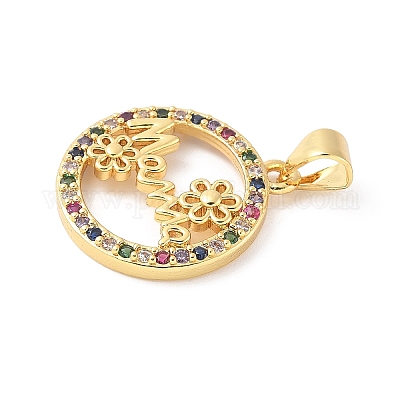 Латунные микро проложить кубического циркония подвески ZIRC-G152-21G-1-1