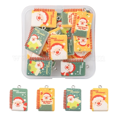 16 шт. 4 стильные рождественские подвески из непрозрачной смолы RESI-FS0001-45-1