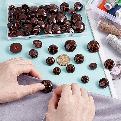 60 шт. 4-х видов пластиковых пуговиц на ножке BUTT-HY0001-19B-1