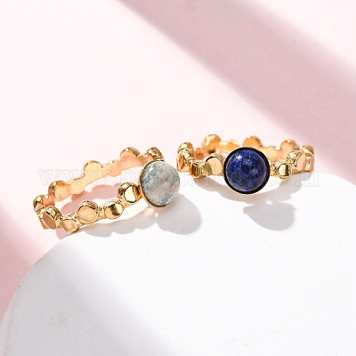 Регулируемые открытые манжетные кольца из нержавеющей стали 304 RJEW-A071-10G-1