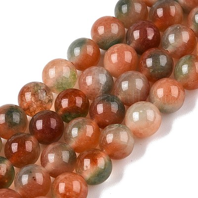 Окрашенные природные белый нефрит бисер пряди G-T138-8mm-210-20-1