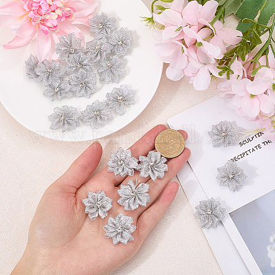 Полиэстер стразы цветок для украшения аппликации своими руками свадьба FIND-WH20001-76C-1