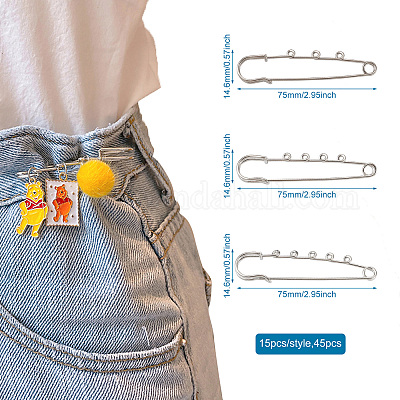 45 шт. 3 булавки из нержавеющей стали STAS-TA0001-31-1