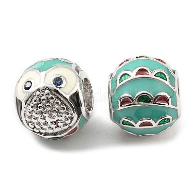 Реечное покрытие латунь микро паве кубический цирконий европейские бусины KK-M247-15P-1