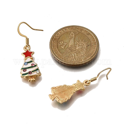 Болтающийся серьги сплава эмали EJEW-JE06610-1