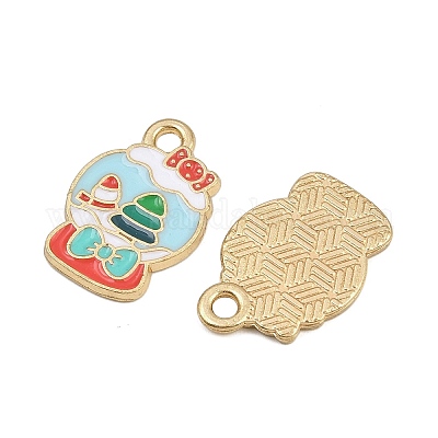 Подвески из сплава и эмали с рождественской тематикой ENAM-Z023-01G-09-1