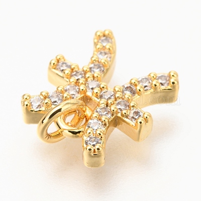 Латунные микропаве прозрачные кубические циркониевые подвески ZIRC-O036-30G-B-1