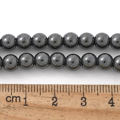 Ожерелья из синтетических немагнитных гематитовых бусин диаметром 6 мм NJEW-R020-10-1