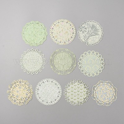 Кружевные круглые бумажные подушечки для альбомов DIY-WH0028-84A-1