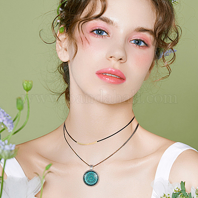 40шт набор для изготовления плоских круглых подвесок DIY-AR0001-30S-1