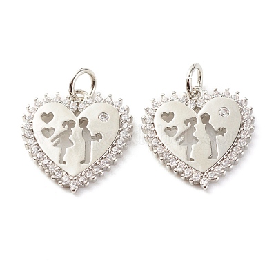 Кулоны из латуни с микропаве ZIRC-P094-19P-RS-1