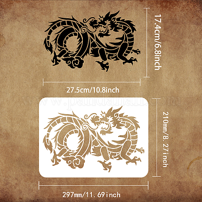 Wholesale FINGERINSPIRE Dragon Stencil 29.7x21cm Plastic Dragon ...