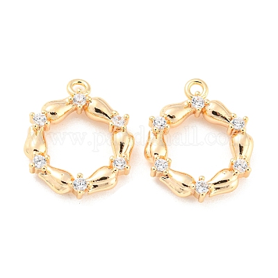 Латунные микро проложить кубического циркония подвески X-KK-E090-21G-1