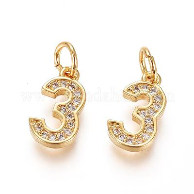 Латунные микропаве прозрачные кубические циркониевые подвески ZIRC-L092-03-G-1