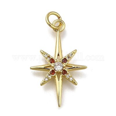 Латунные микропаве прозрачные подвески с фианитом ZIRC-I070-009G-1