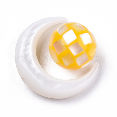 Бусины из натуральных пресноводных ракушек SSHEL-N032-51-A02-1